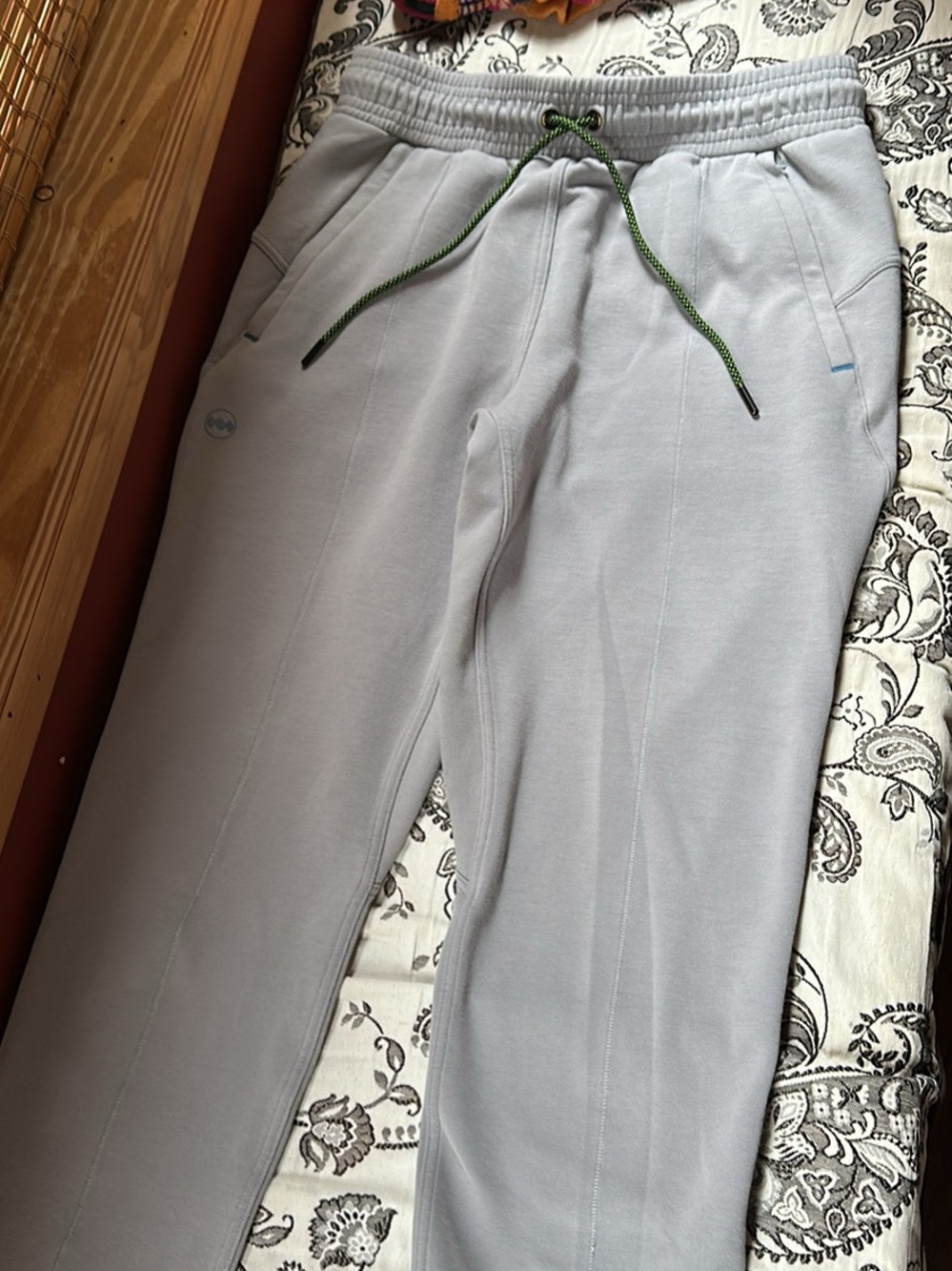 Janji Light Gray Joggers with Green Drawcord